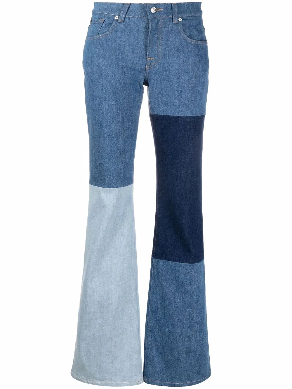 фото 7 for all mankind джинсы bootcut shades в технике пэчворк