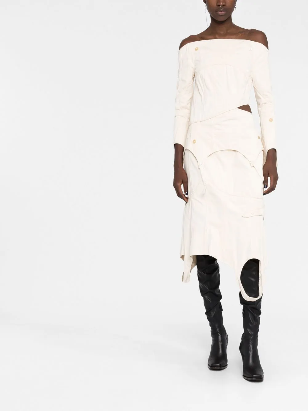 Acne Studios Asymmetrische jurk - Beige