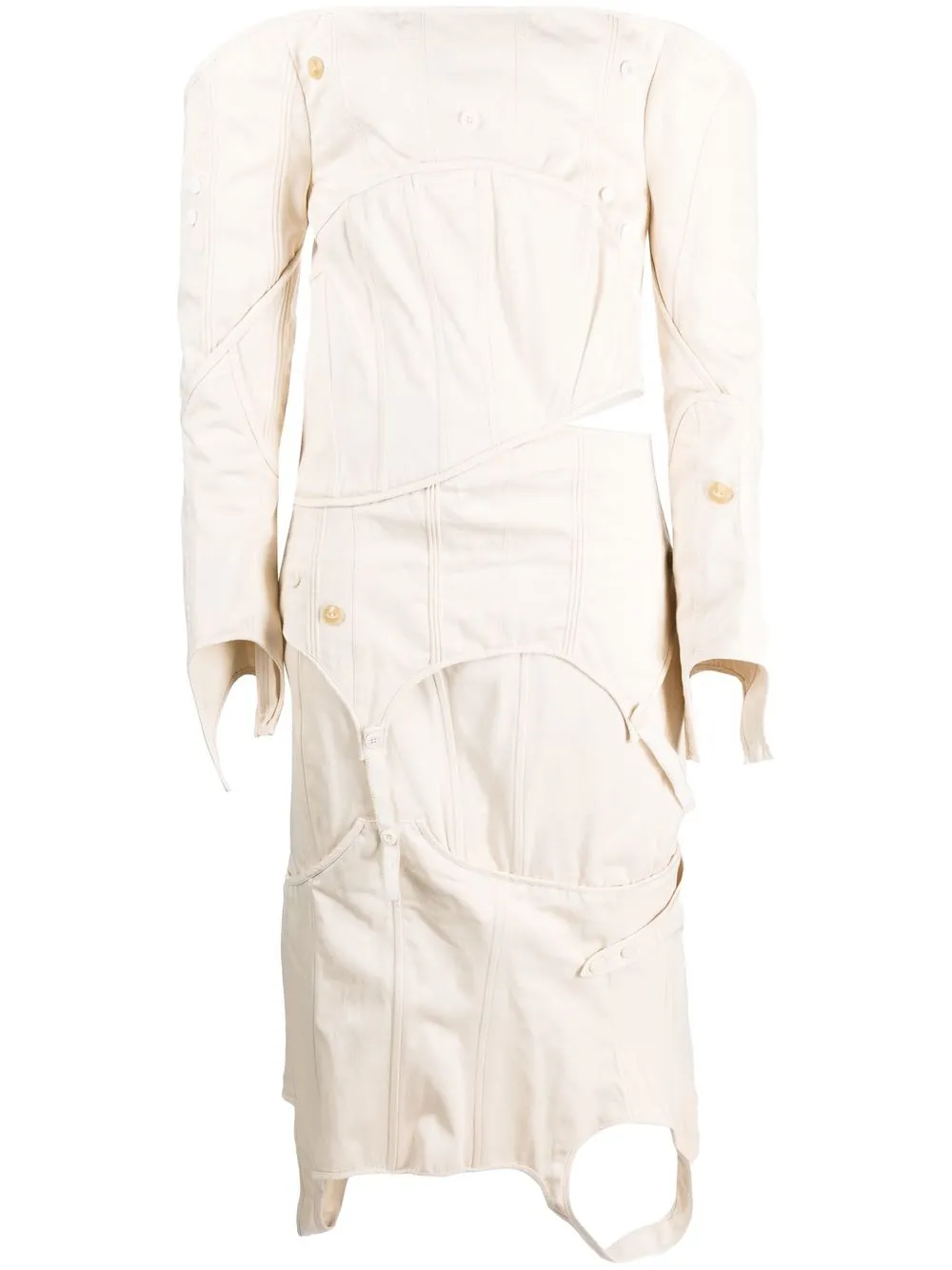 

Acne Studios off-shoulder asymmetic dress - Neutrals