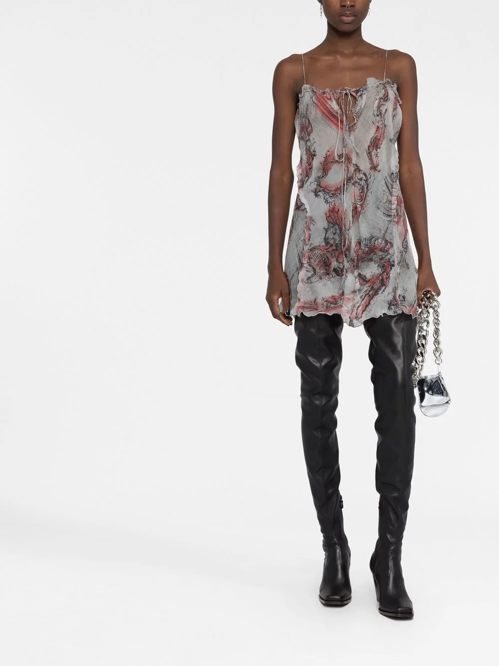 Acne Studios Mini-jurk met barokprint - Grijs