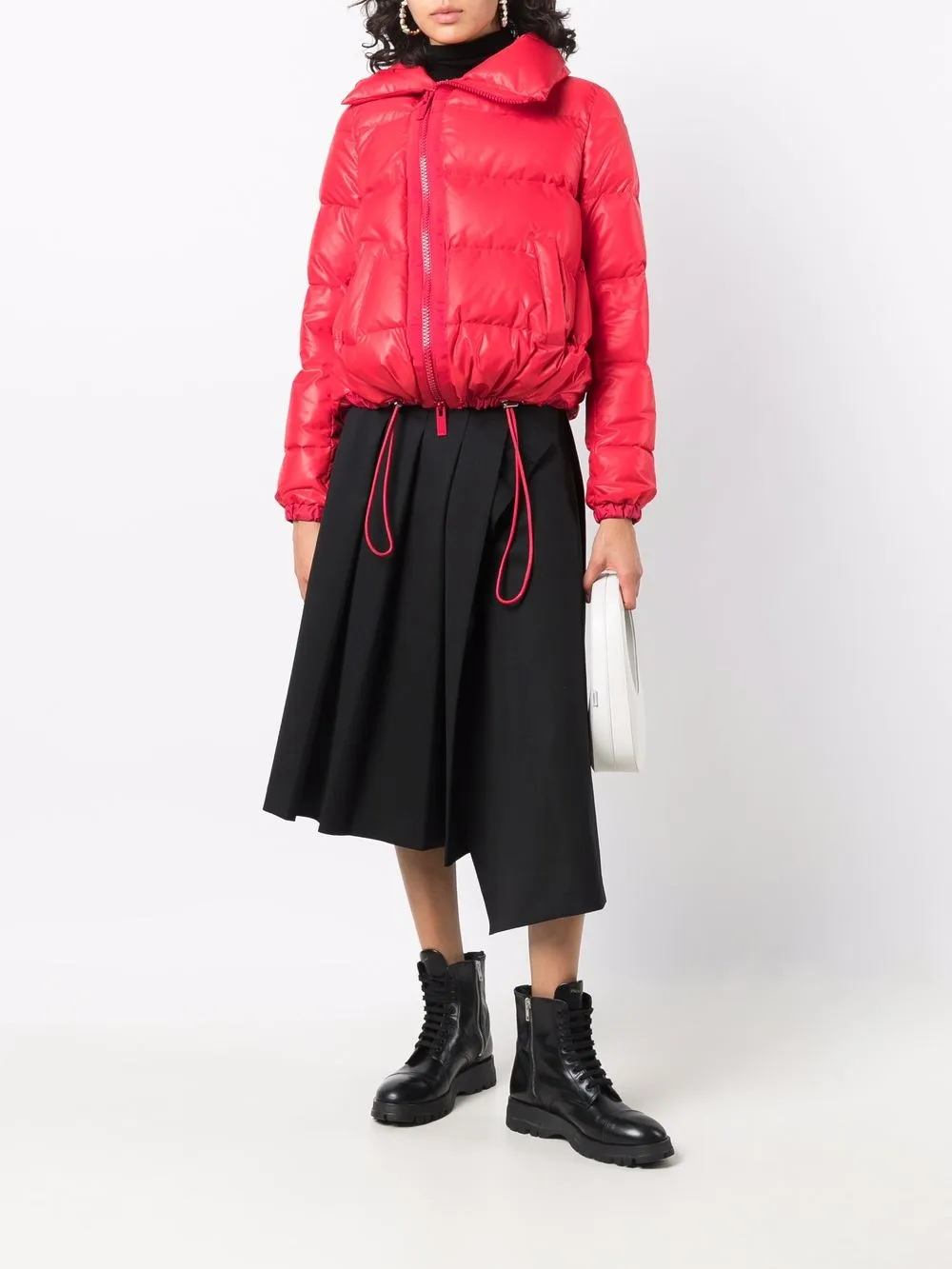 фото Sacai пуховик с капюшоном