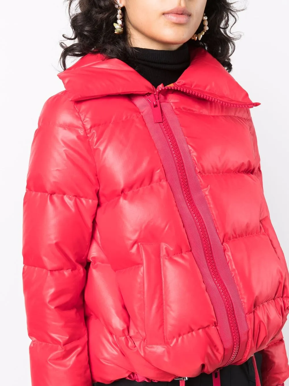 фото Sacai пуховик с капюшоном