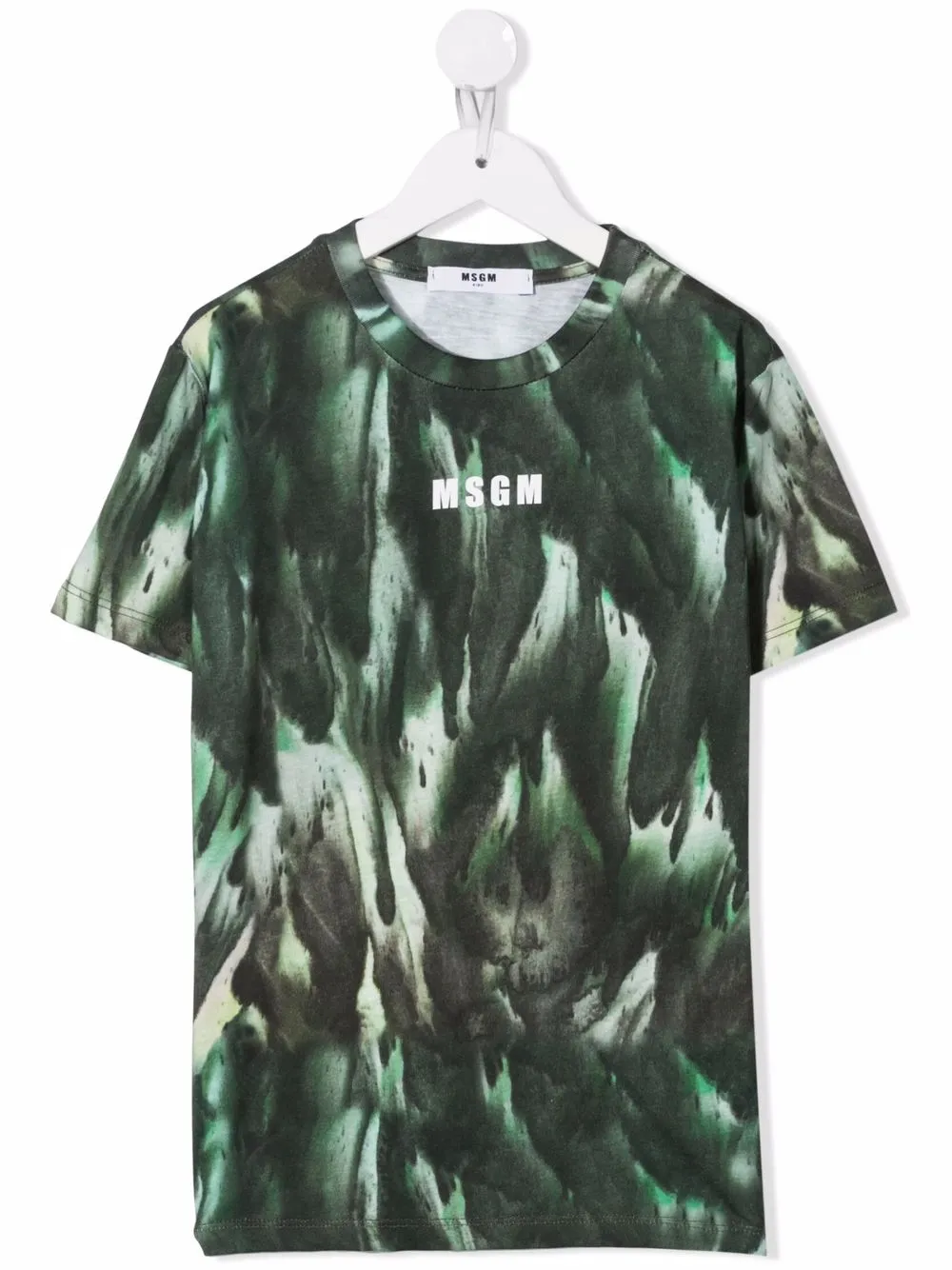 

MSGM Kids TEEN abstract-print cotton T-Shirt - Green