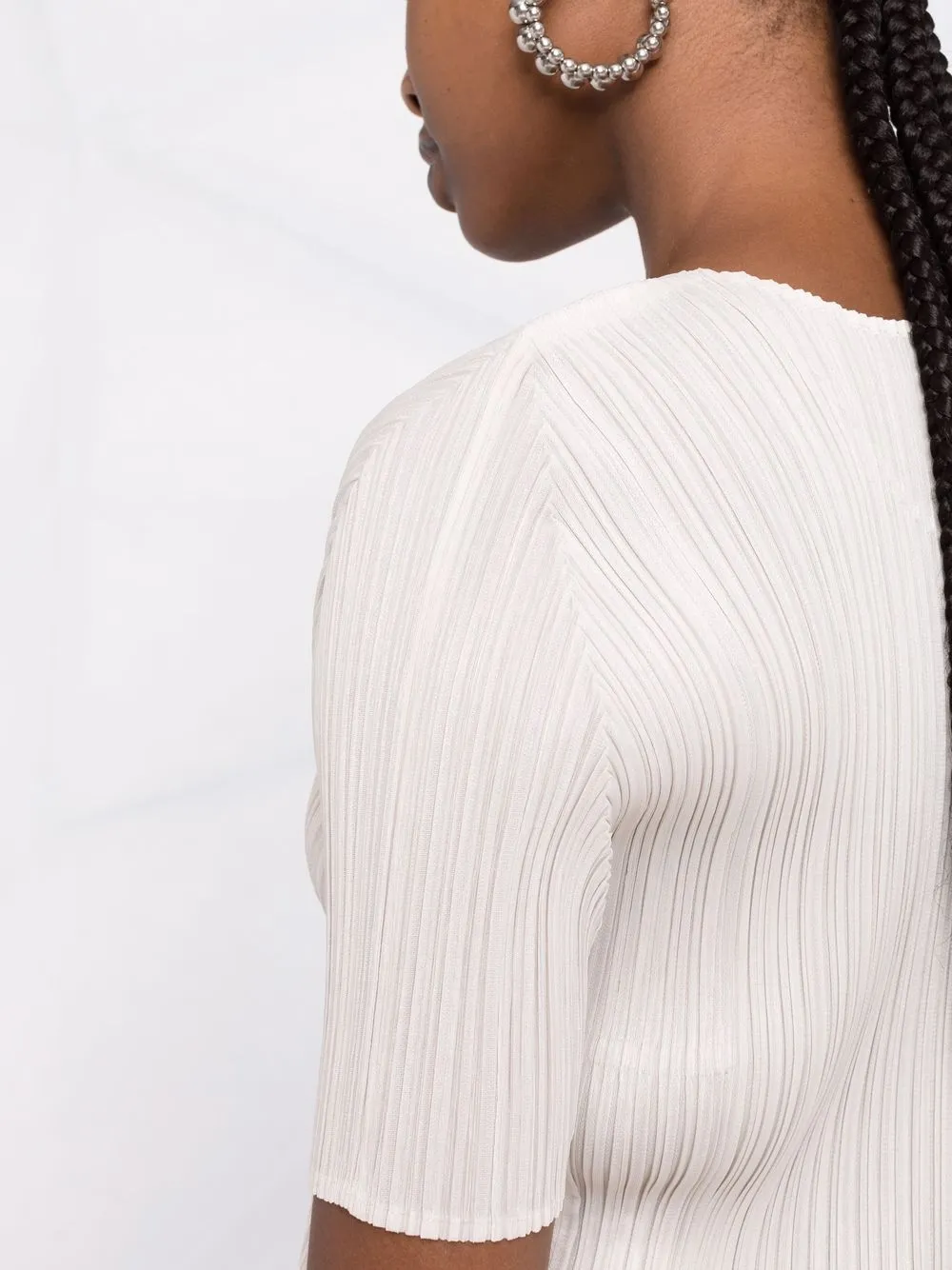 фото Pleats please issey miyake плиссированный топ с короткими рукавами