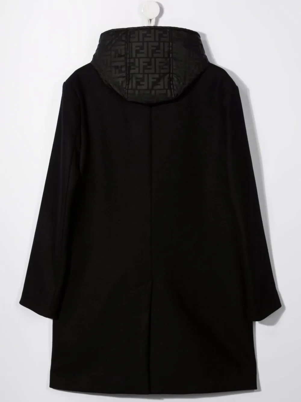 Shop Fendi Teen Layered Single-breasted Wool Coat In Black