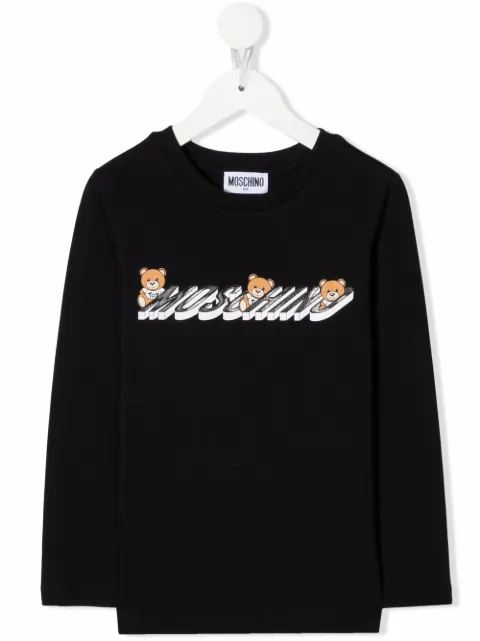 Moschino Kids logo-print long-sleeve T-shirt