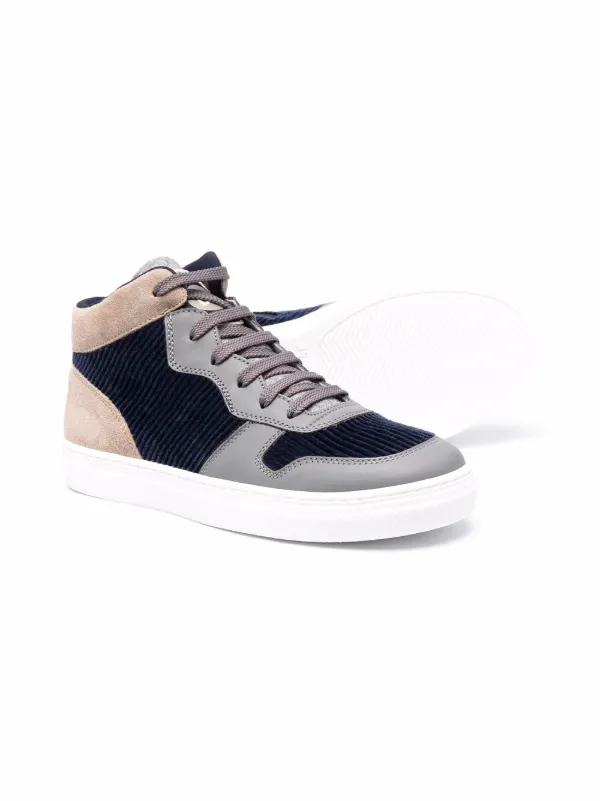 Brunello Cucinelli Kids hi top Cord Trainers Blue FARFETCH AZ