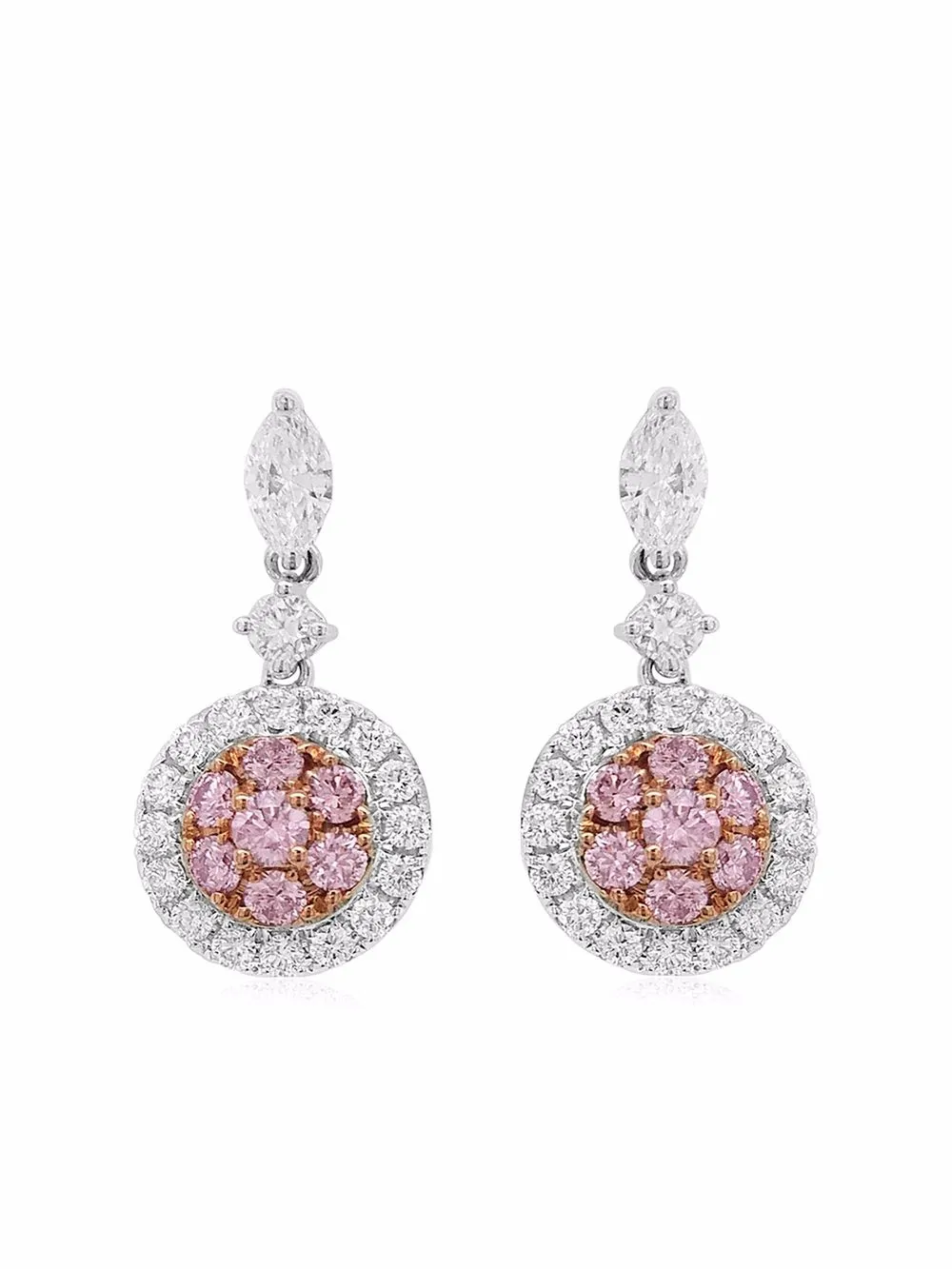 

HYT Jewelry aretes Argyle en oro blanco de 18kt con diamantes - Plateado