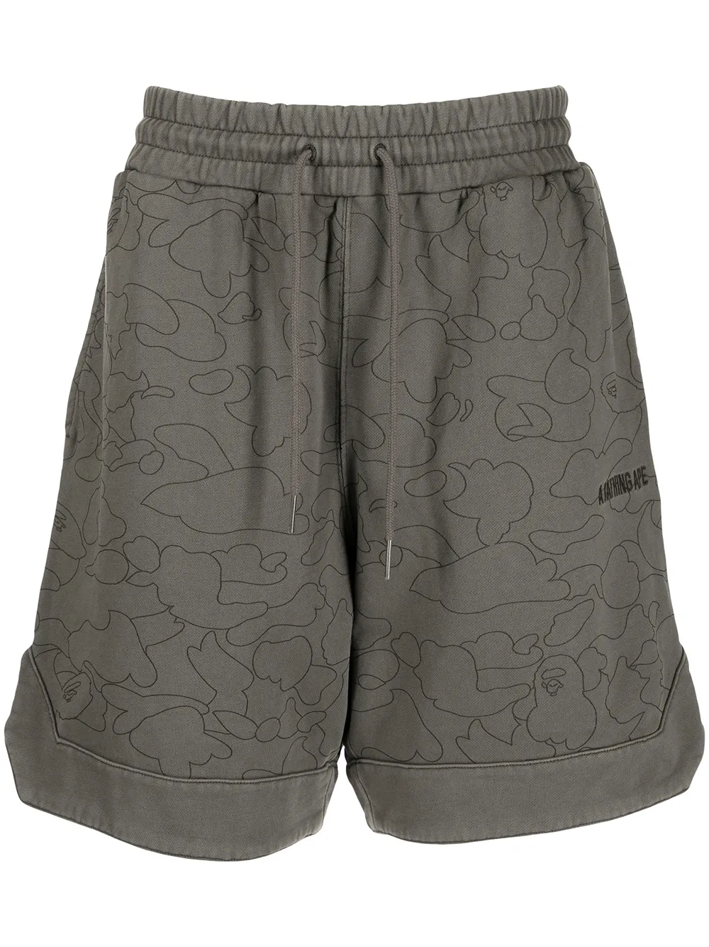 

A BATHING APE® Camo Washed cotton track shorts - Green