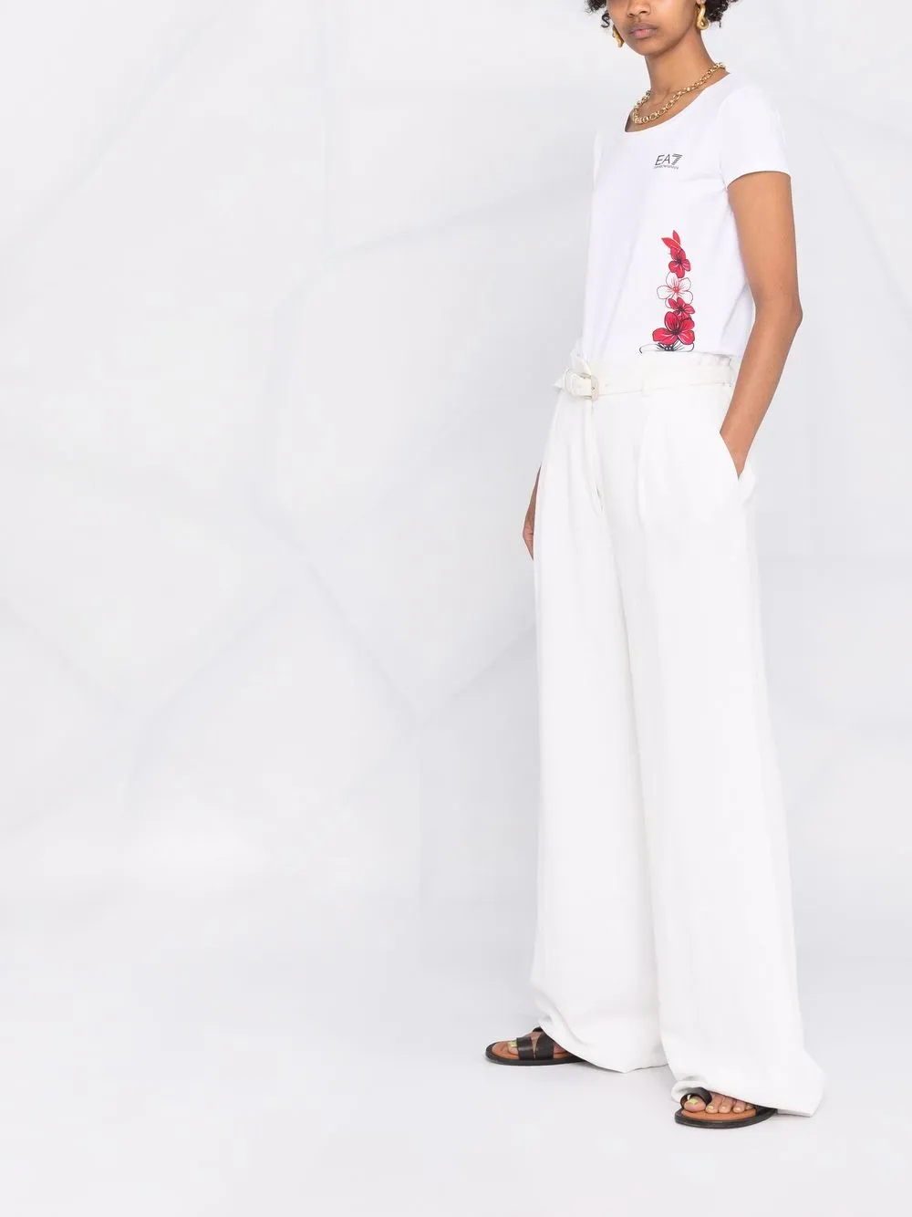 фото Ea7 emporio armani футболка с короткими рукавами и цветочным принтом