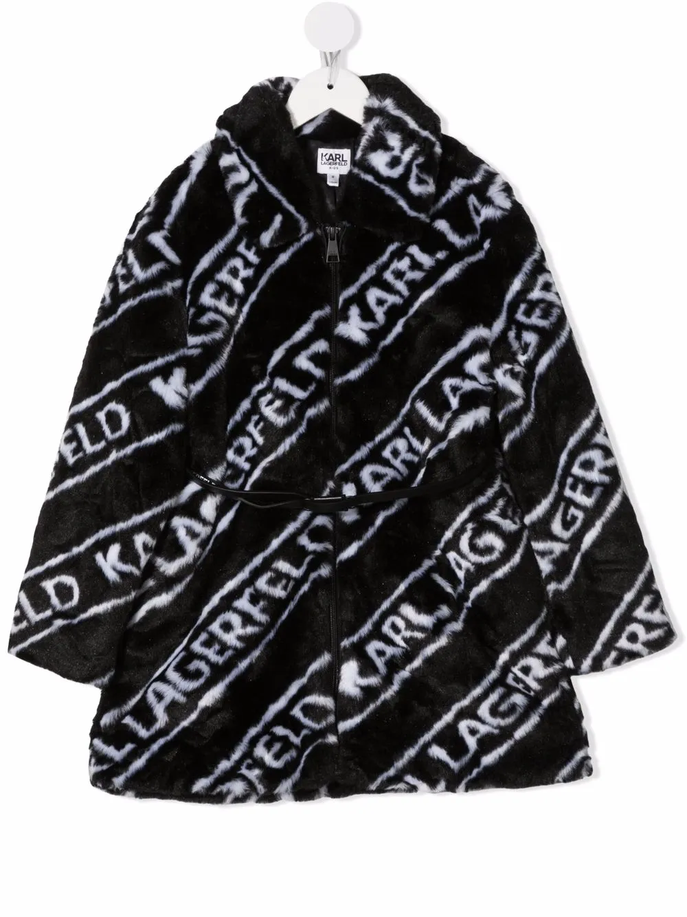 Karl Lagerfeld Kids шуба из искусственного меха с логотипом