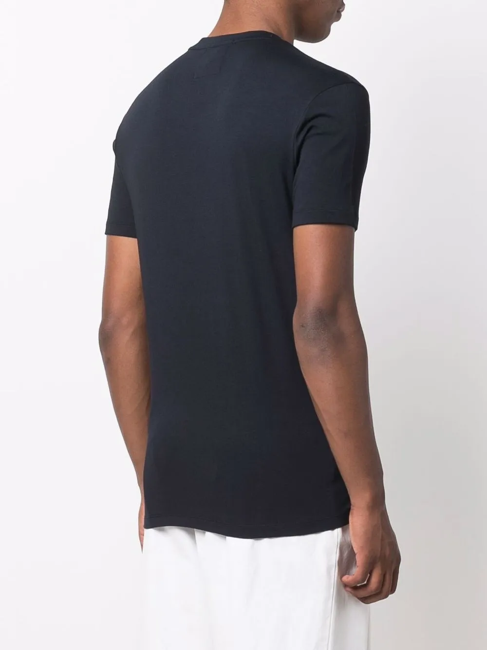 Emporio Armani Round Neck Short-sleeved T-shirt In Blau