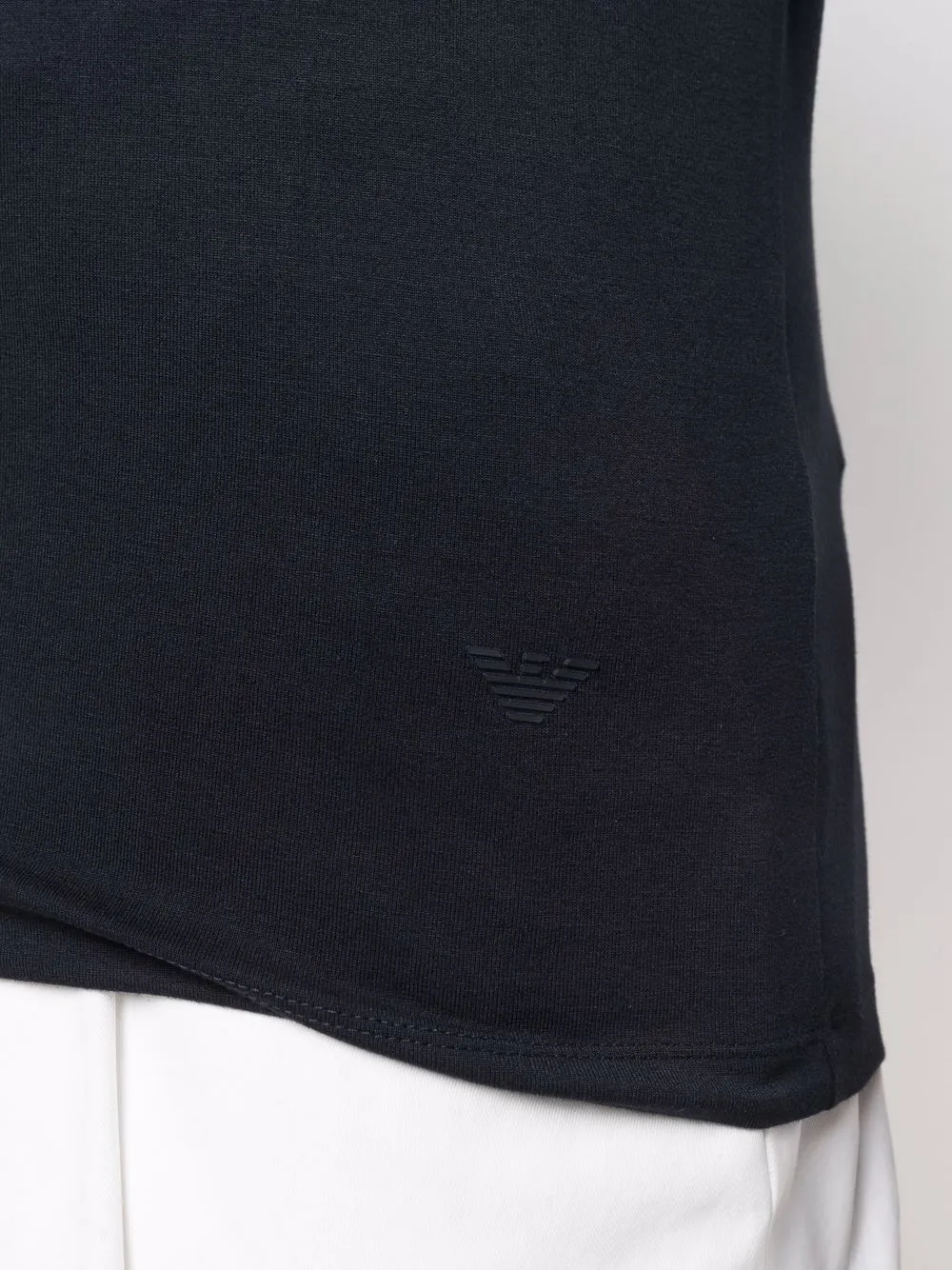 Emporio Armani Round Neck Short-sleeved T-shirt In Blau