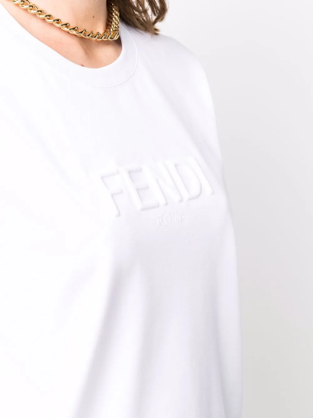 фото Fendi футболка с тисненым логотипом