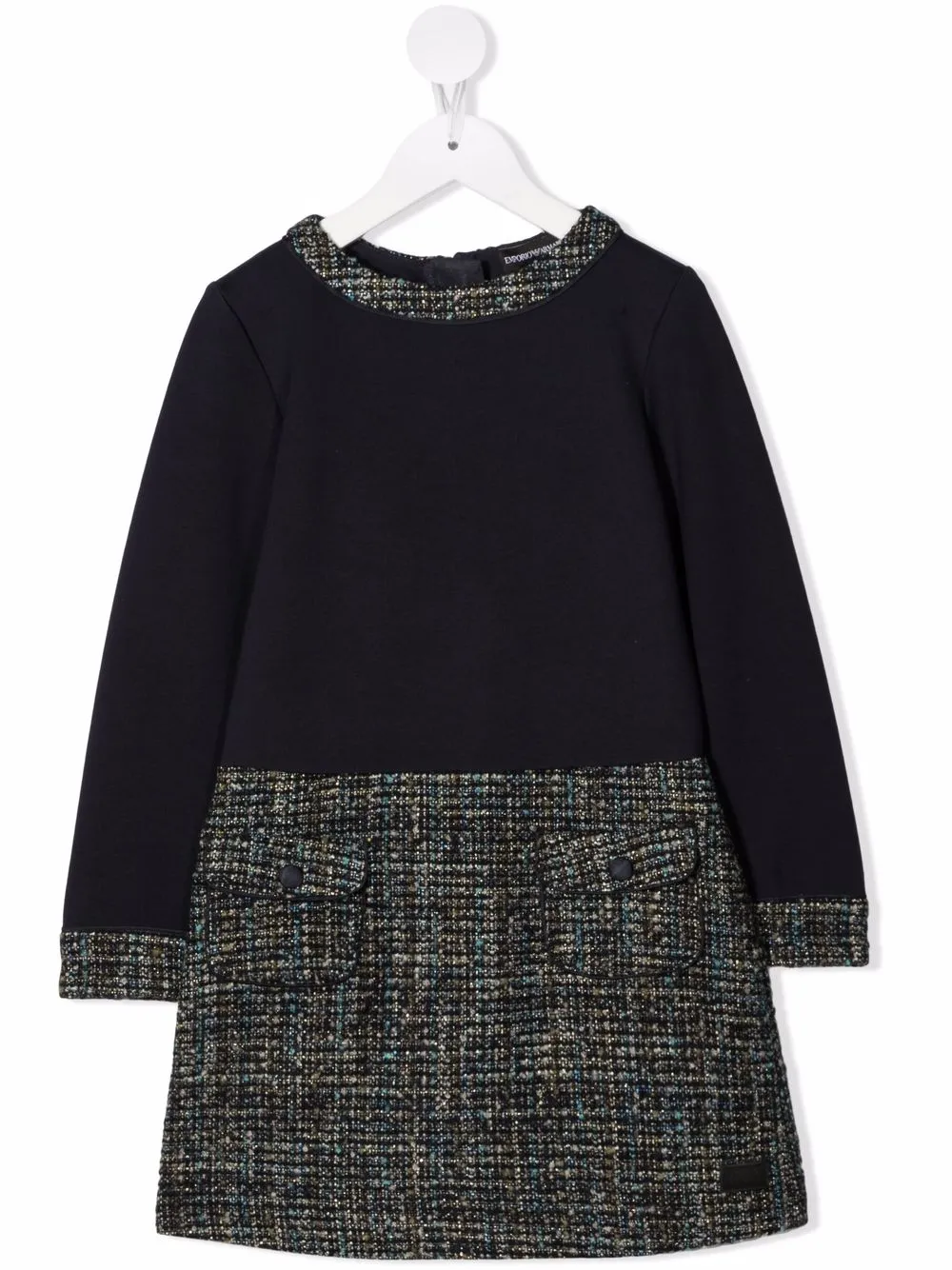фото Emporio armani kids платье с твидовой вставкой