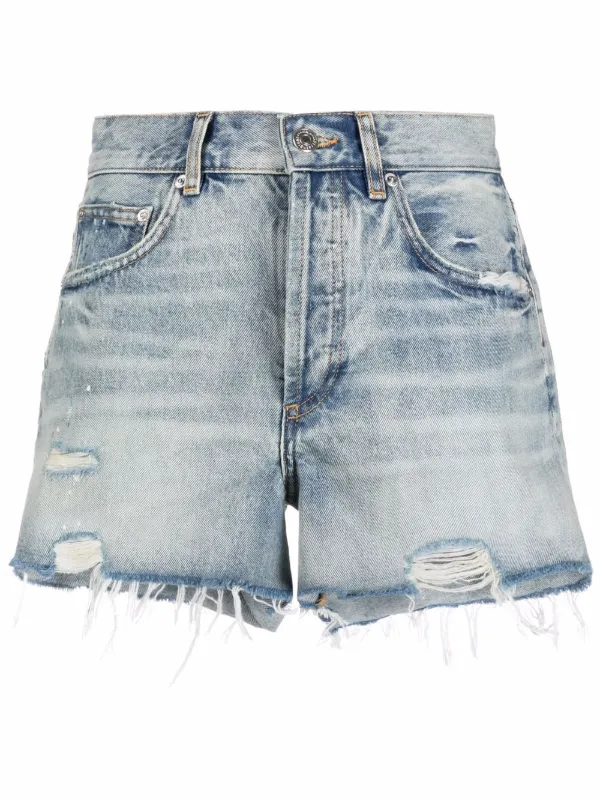 Maje blue raw-cut denim shorts for 