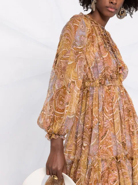 Shop ZIMMERMANN Concert lace-up paisley 