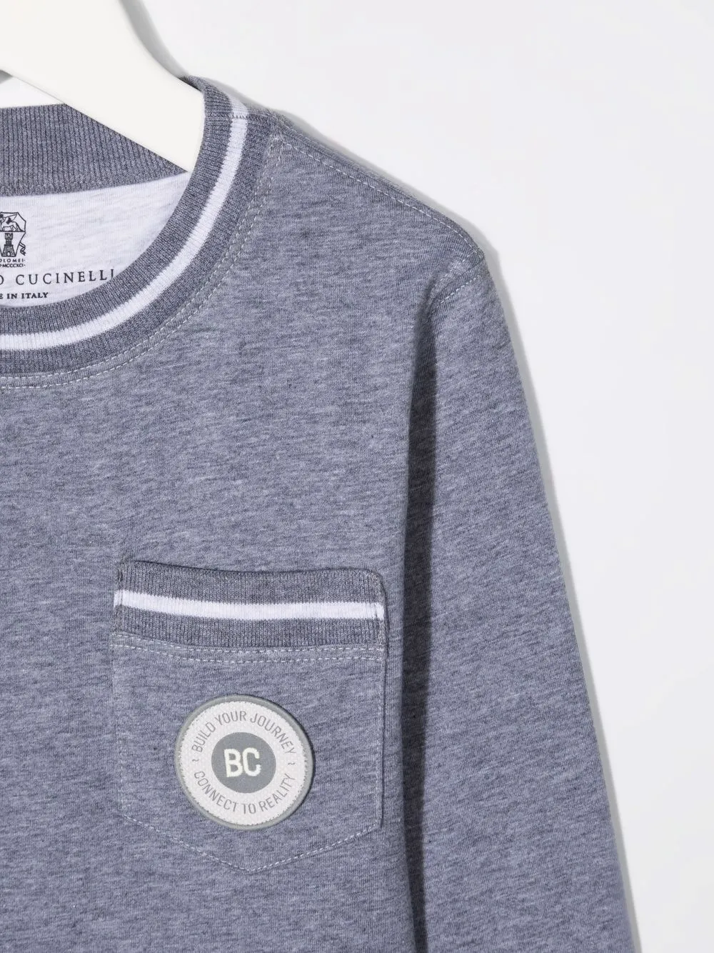 фото Brunello cucinelli kids футболка с длинными рукавами и нашивкой-логотипом