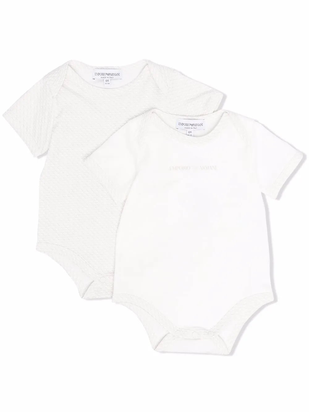 

Emporio Armani Kids conjunto de mameluco con logo estampado - Blanco