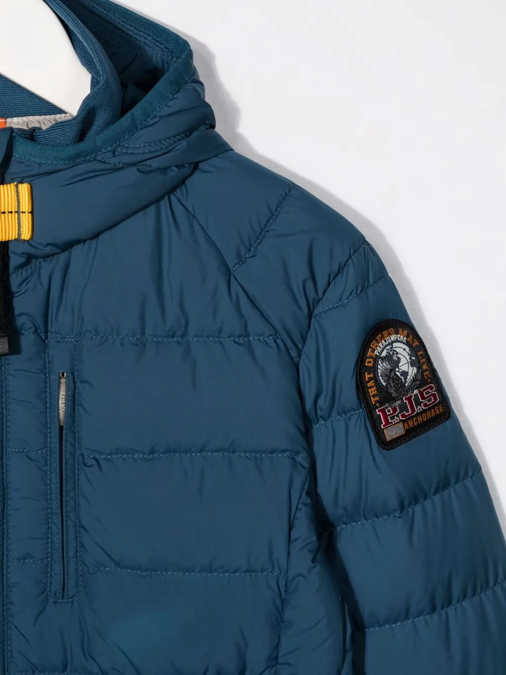 фото Parajumpers kids пуховик с капюшоном и нашивкой-логотипом