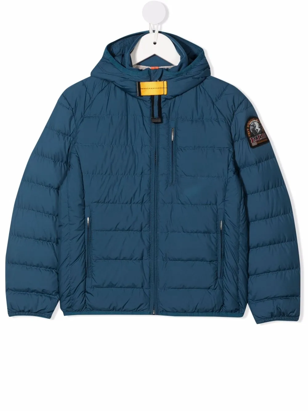 фото Parajumpers kids пуховик с капюшоном и нашивкой-логотипом