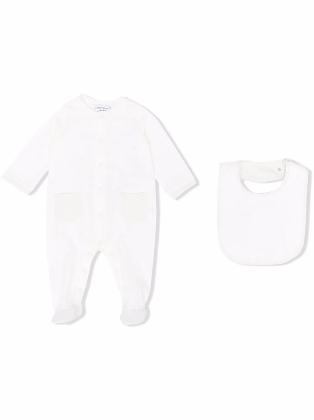 фото Emporio armani kids комплект из комбинезона и нагрудника с логотипом