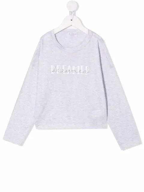 Brunello Cucinelli Kids dreamer print cotton sweatshirt