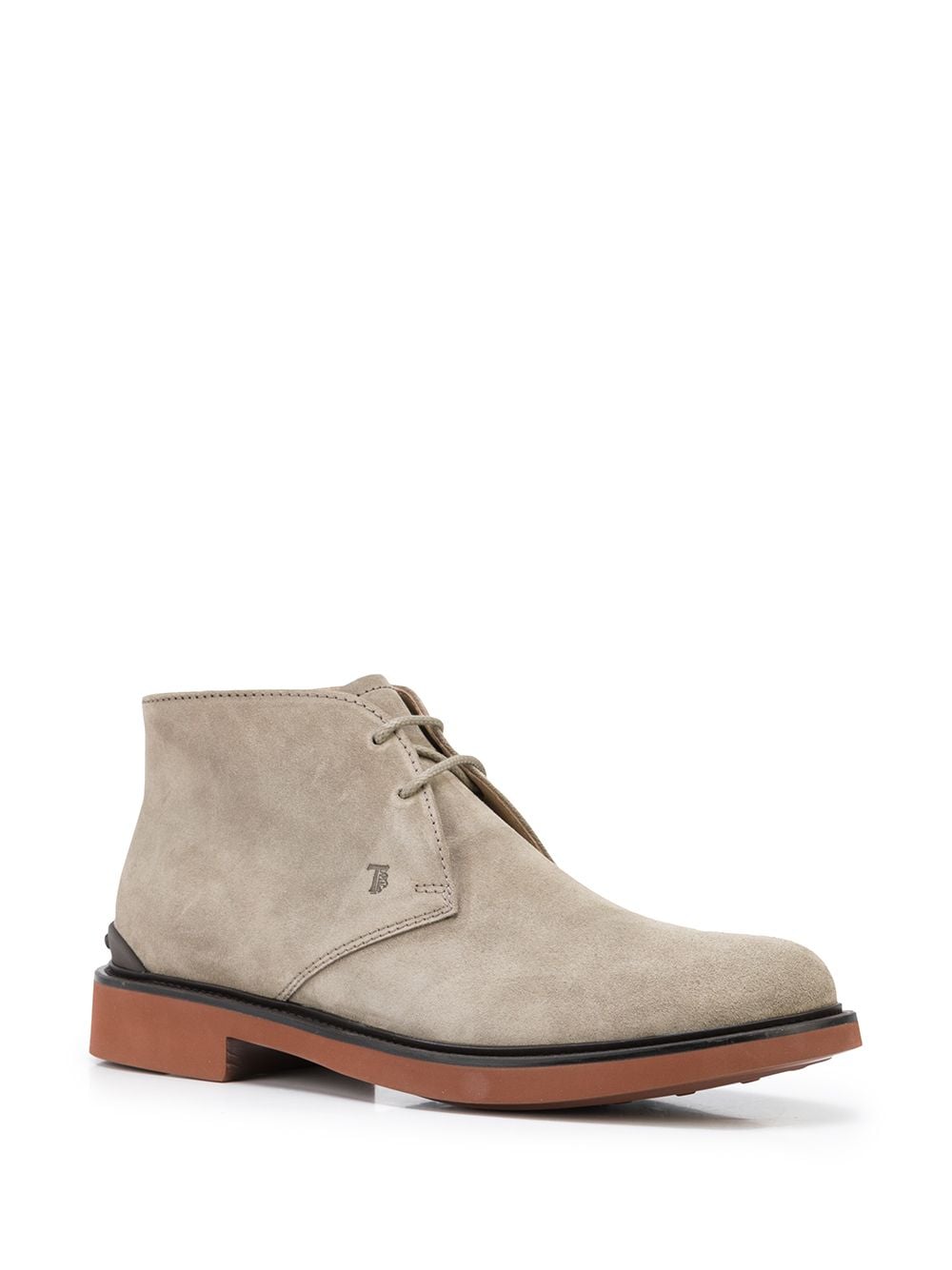 Shop Tod's Almond-toe Lace-up Ankle Boots In Grey