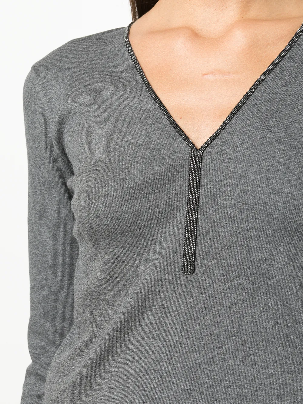 фото Brunello cucinelli трикотажный топ с v-образным вырезом