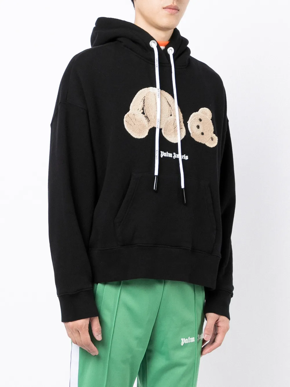  Palm Angels Hoodie Mit Teddy Motiv   Schwarz 
