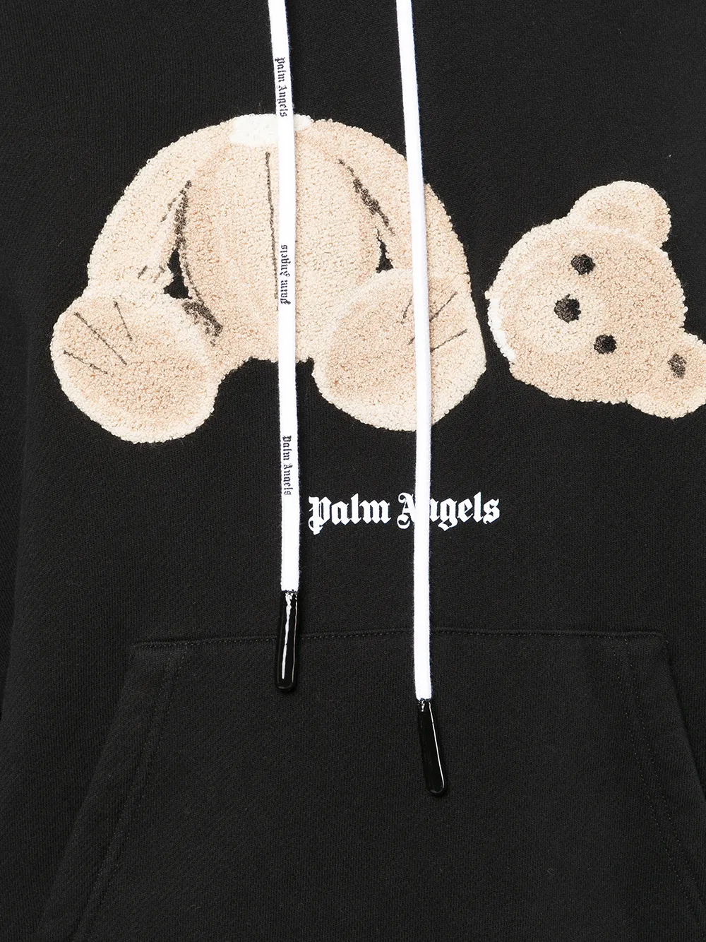 Palm Angels Hoodie met beerprint Zwart