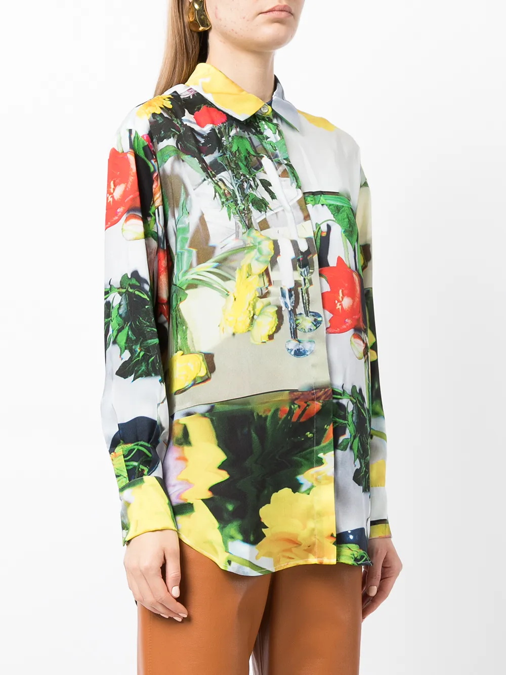 фото Msgm рубашка с цветочным принтом