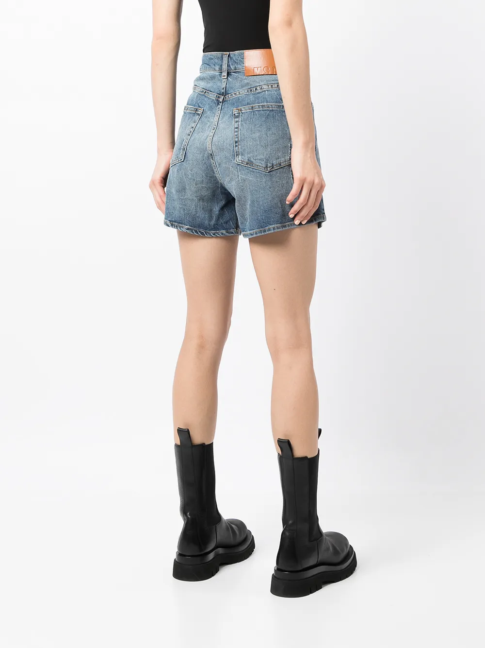 фото Msgm джинсовые шорты с завышенной талией