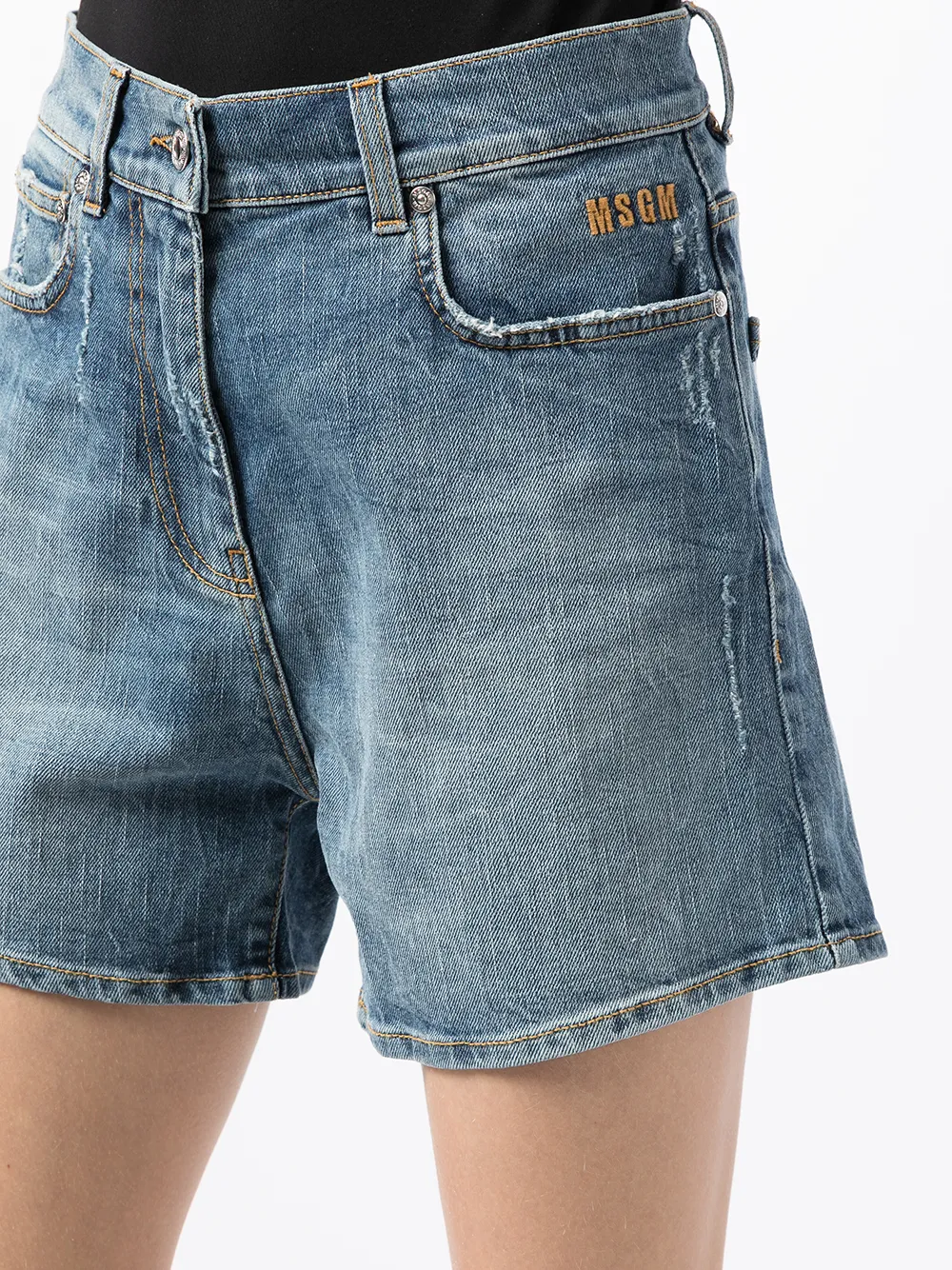 фото Msgm джинсовые шорты с завышенной талией
