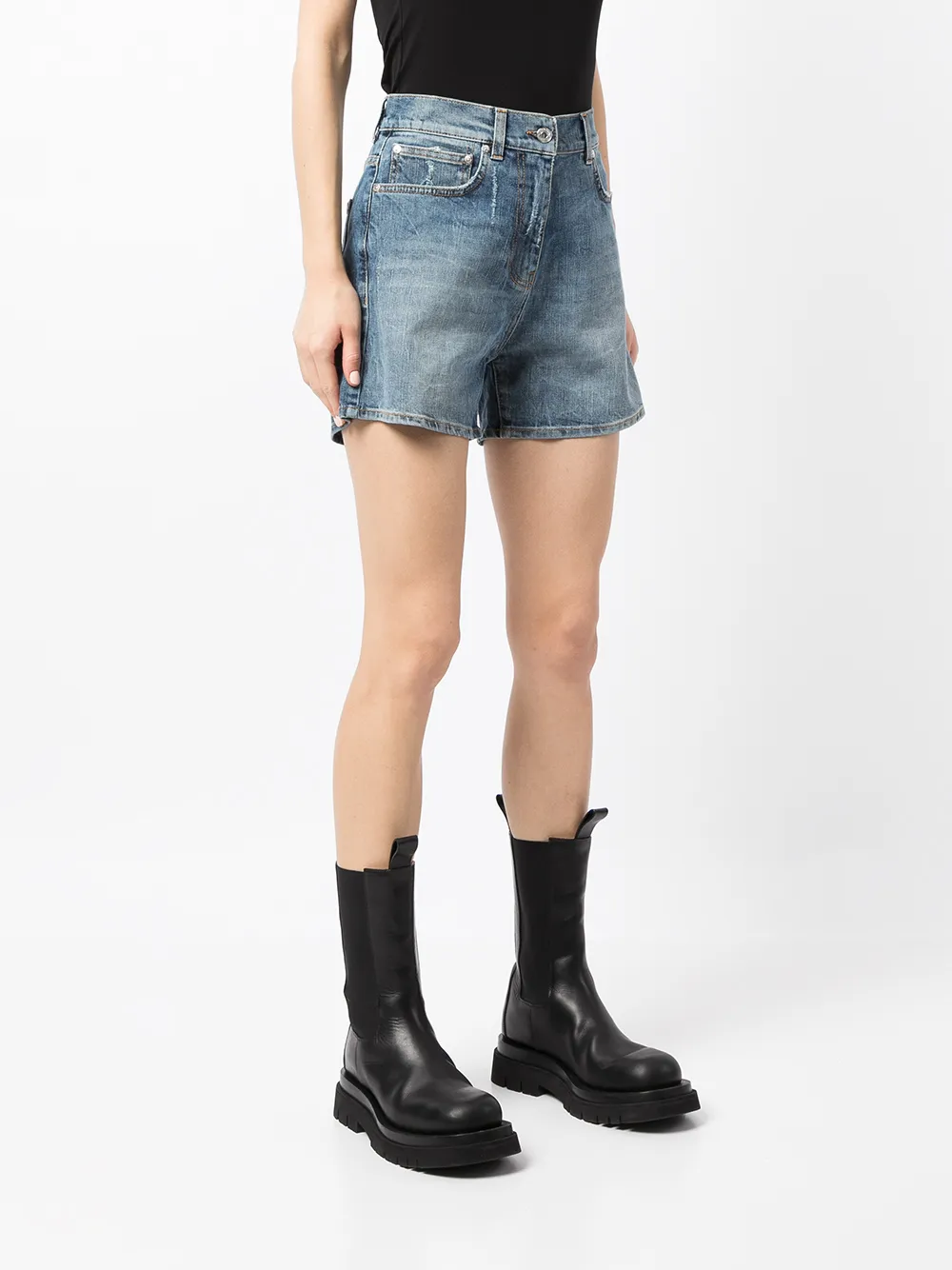 фото Msgm джинсовые шорты с завышенной талией