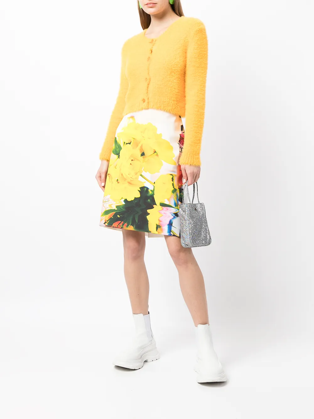 фото Msgm юбка с цветочным принтом