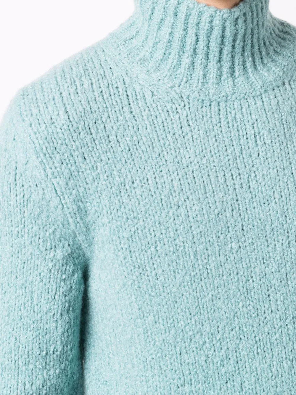 Shop Brioni Mock-neck Knitted Cashmere Jumper In Blau