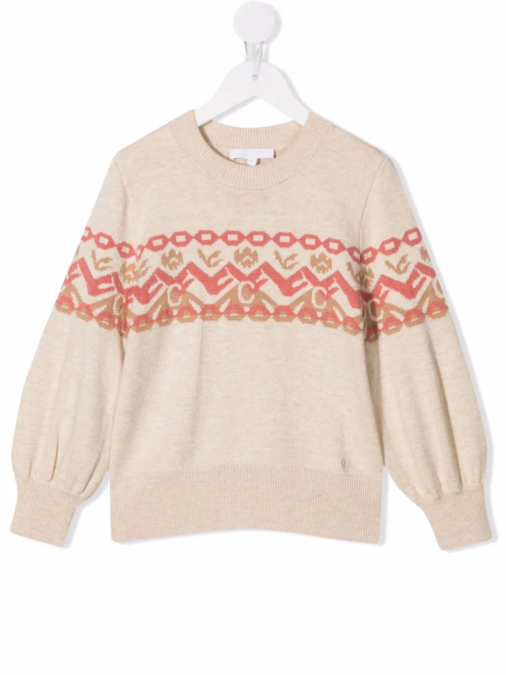 

Chloé Kids fine-knit logo jumper - Neutrals