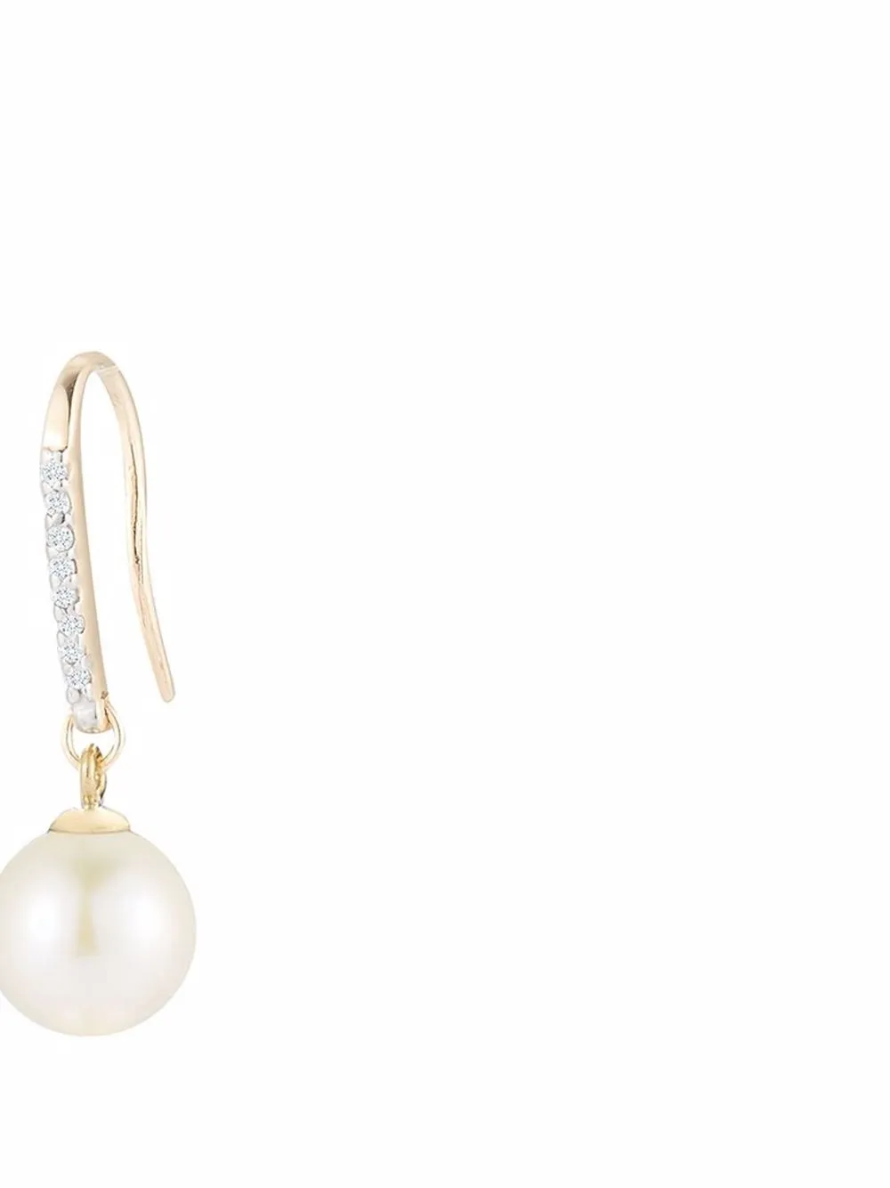 фото Mateo серьги-подвески из желтого золота с жемчугом и бриллиантом