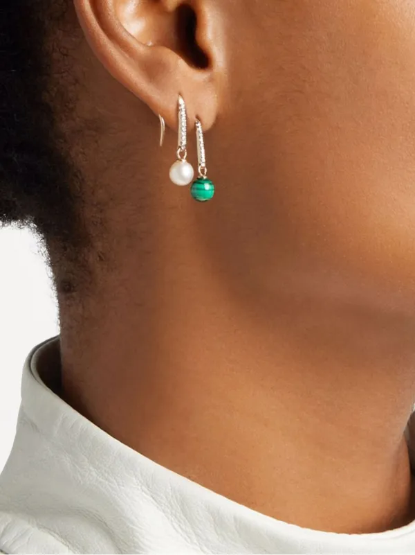 Single pearl earrings clearance