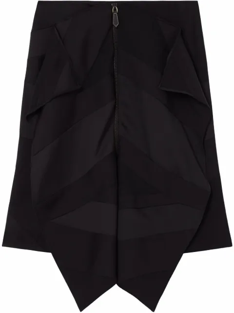 Burberry flag drape-detail skirt