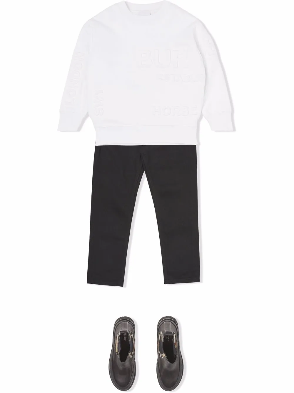 Burberry Kids Sweater met Horseferry print - Wit