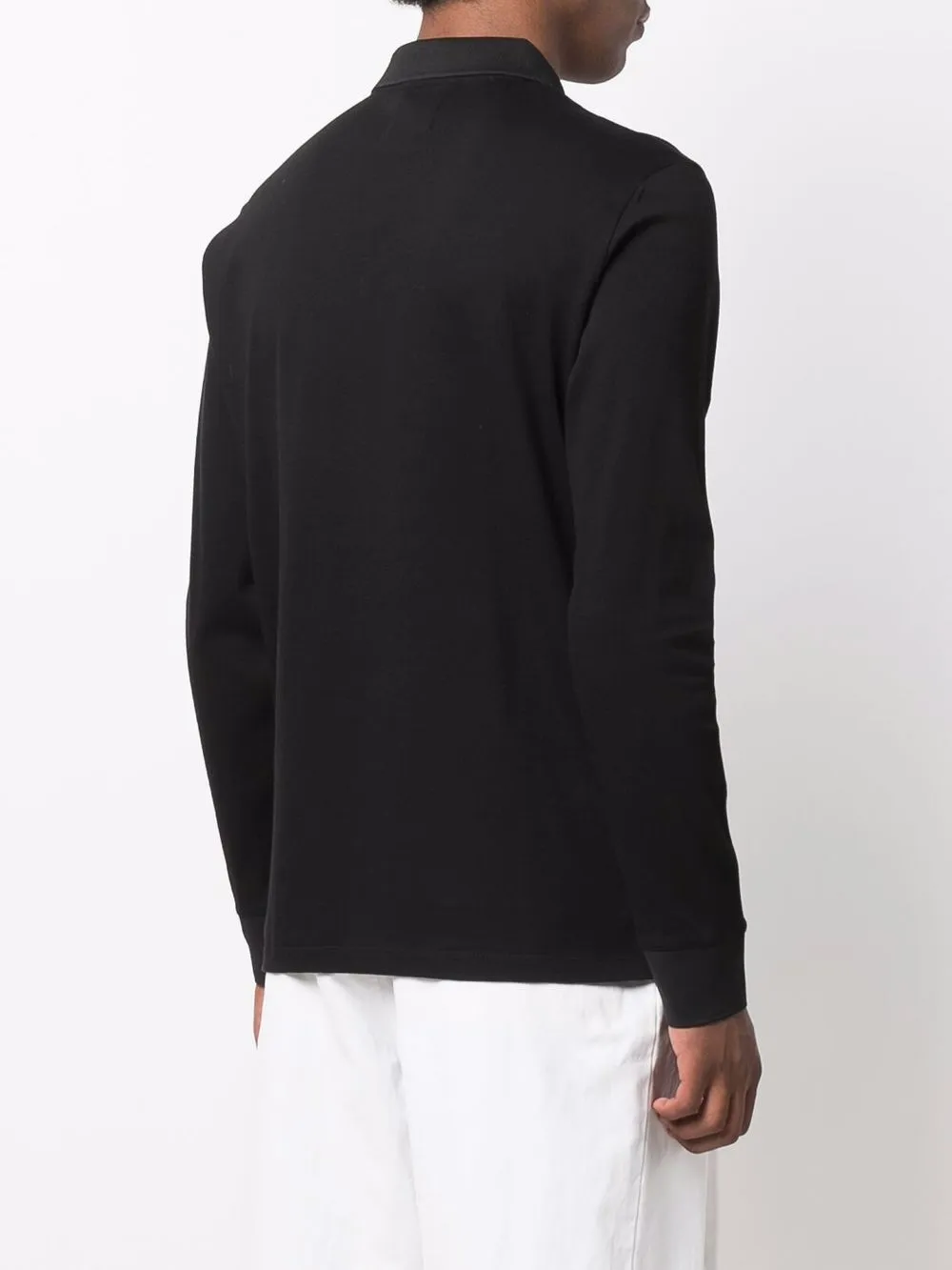 фото Emporio armani рубашка поло с вышитым логотипом и длинными рукавами