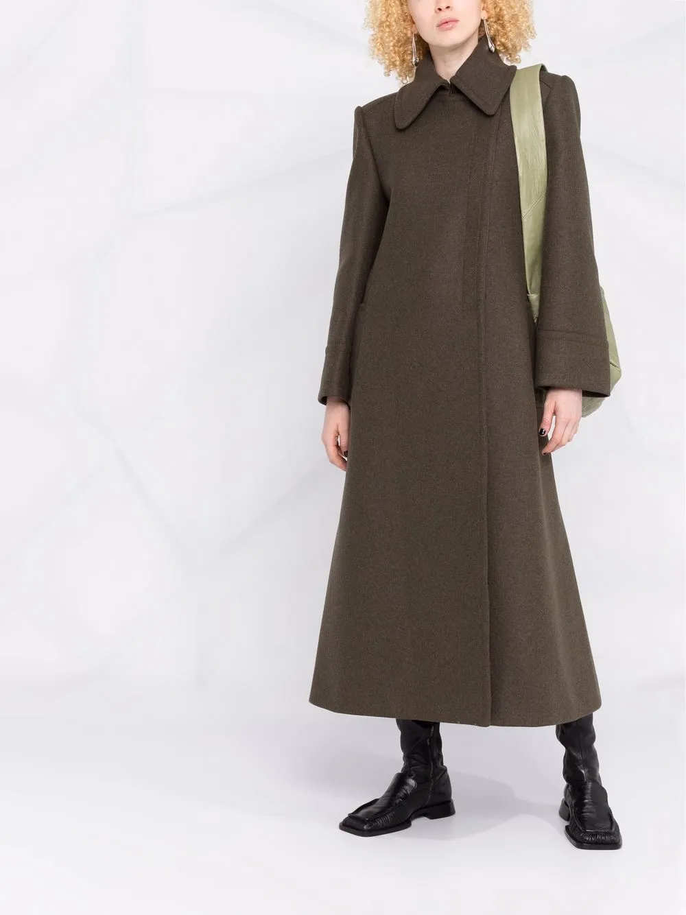 фото Alberta ferretti длинное пальто из смесовой шерсти