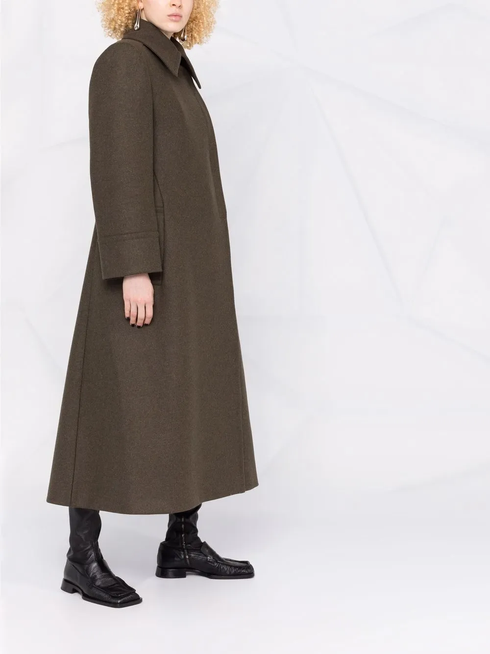фото Alberta ferretti длинное пальто из смесовой шерсти