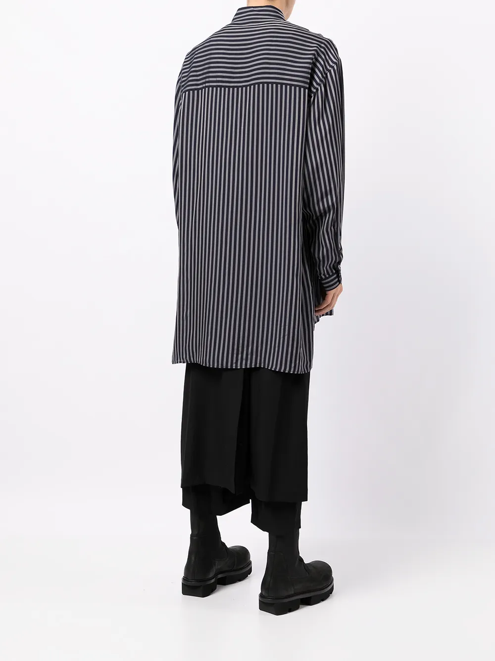 фото Yohji yamamoto полосатая рубашка асимметричного кроя