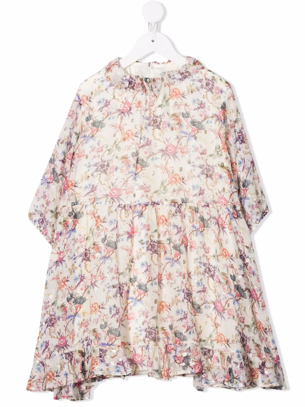 

Bonpoint vestido con volantes y estampado floral - Blanco