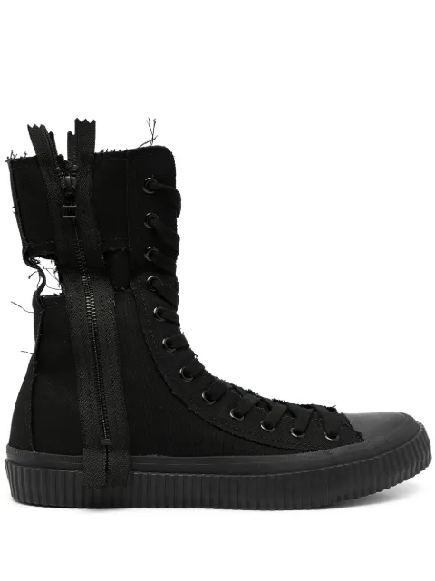 Yohji Yamamoto distressed-effect lace-up boots