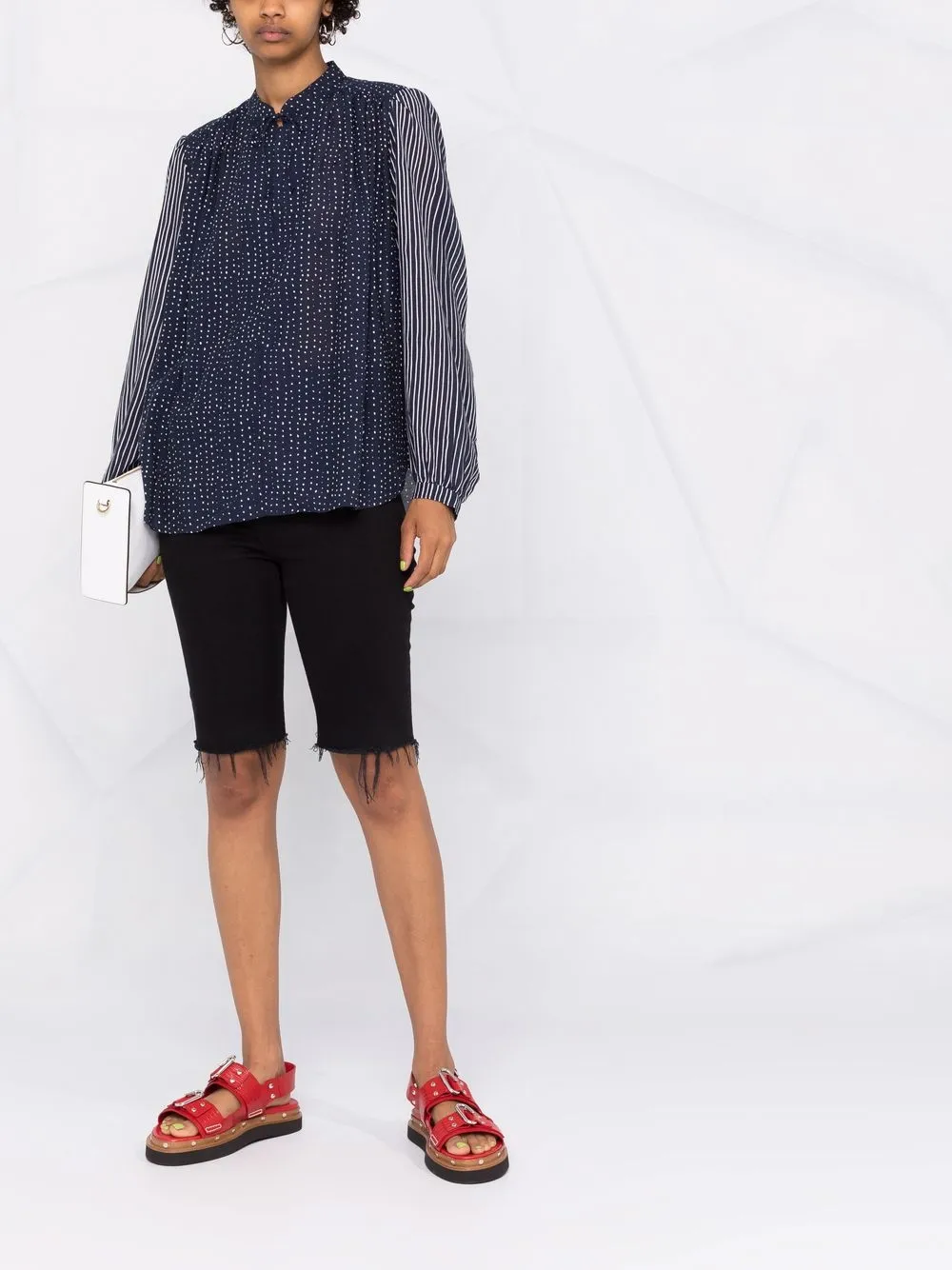 rag & bone Blouse met geometrische print - Blauw