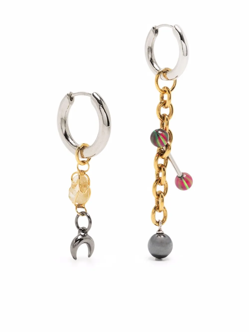 

Marine Serre aretes con dije asimétrico - Dorado